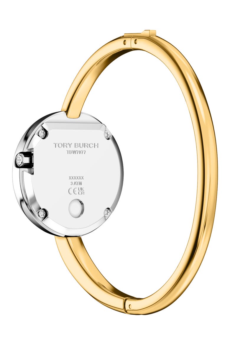 The Small Pierced Two-Tone Bangle Bracelet Watch, 30mm, Alternate, color, TWO TONE