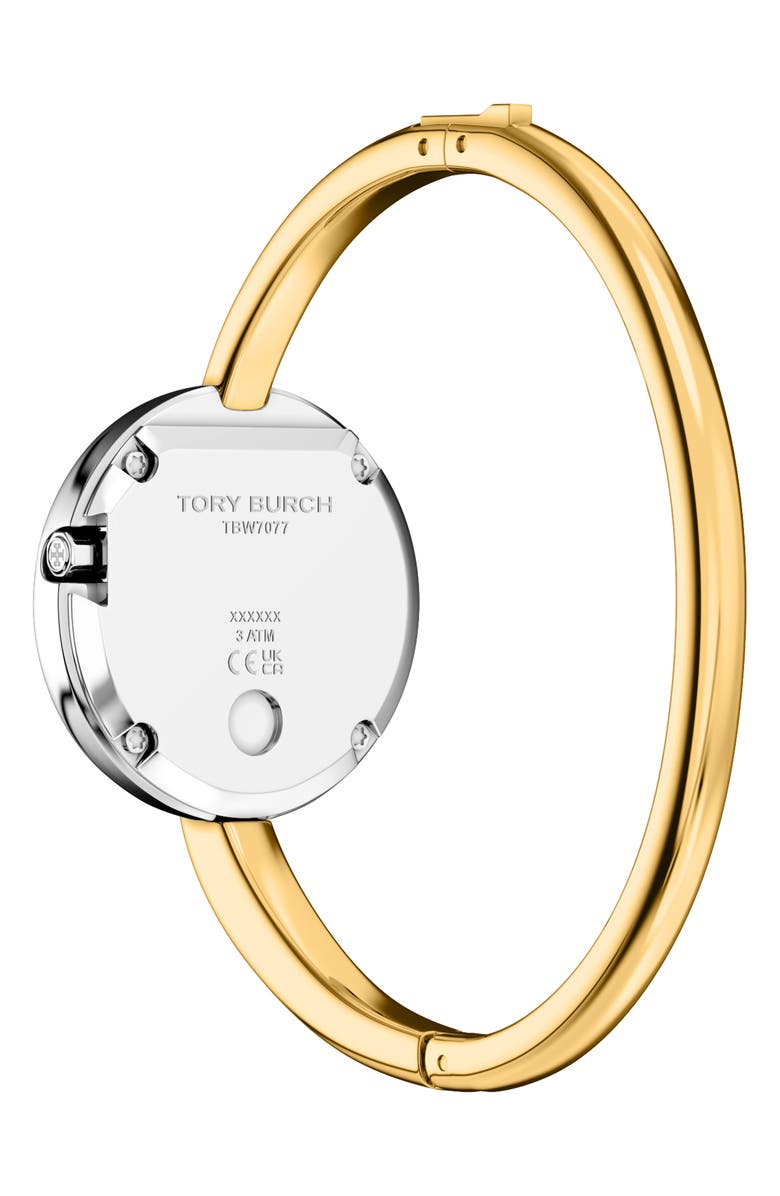 Tory Burch The Small Pierced Two-Tone Bangle Bracelet Watch, 30mm, Alternate, color, Two Tone
