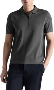 MANGO Zip Cotton Blend Polo