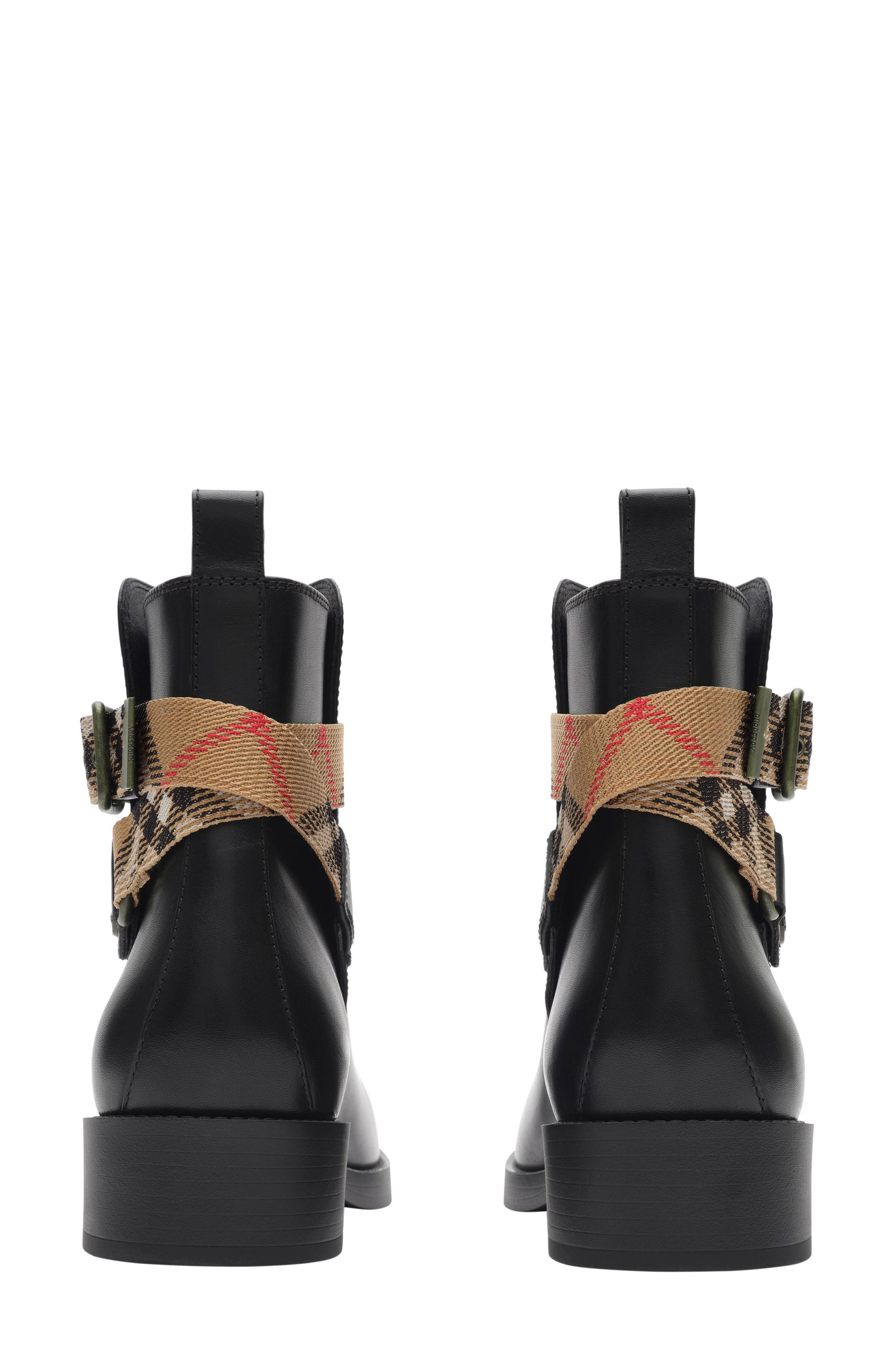 Burberry Huntley Belted Bootie, Alternate, color, Black