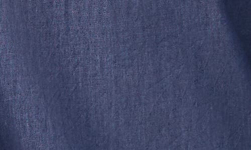 Cece Denim Tie Neck Top In Blue