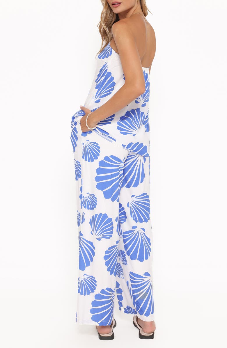 Petal & Pup Kristy Strapless Top & Wide Leg Pants Set, Alternate, color, Blue Shell