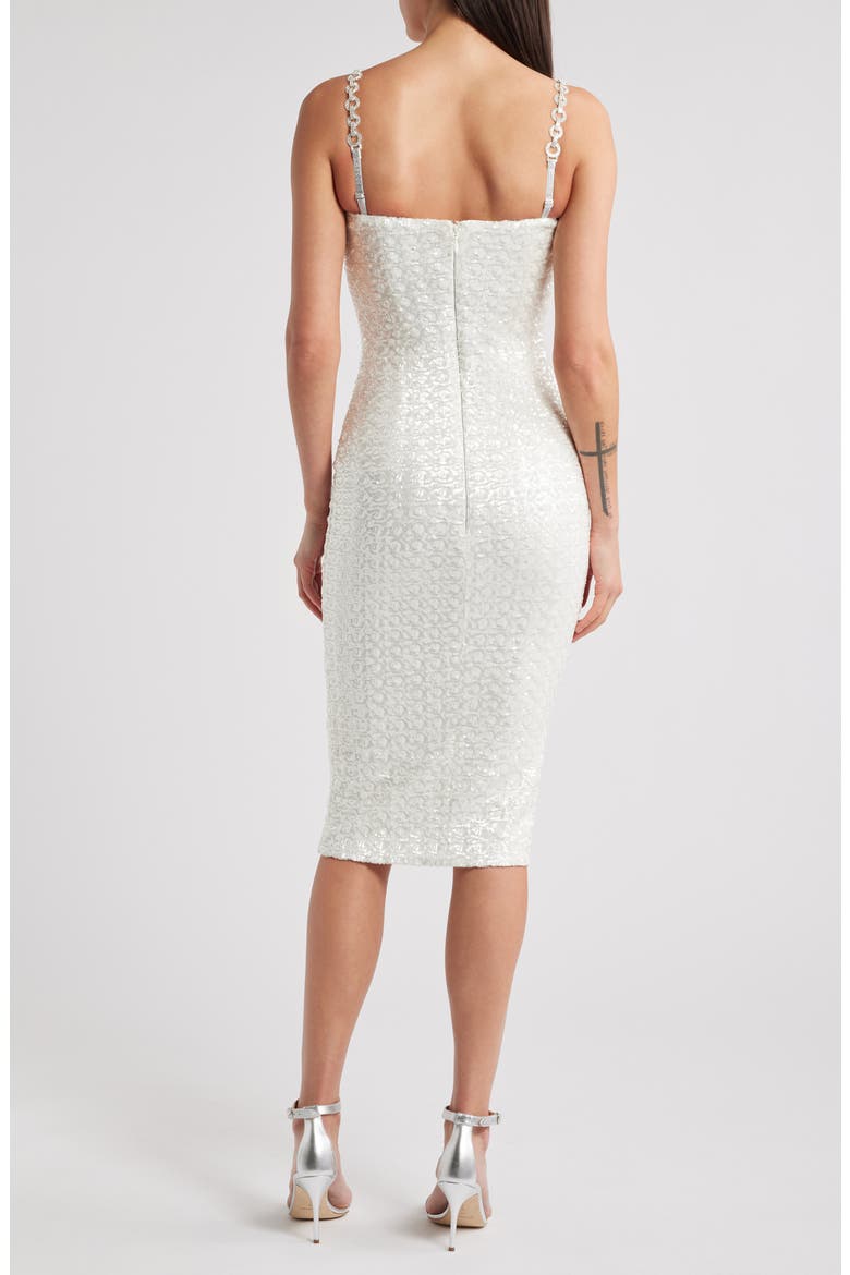 Nina Embellished Body-Con Cocktail Dress, Alternate, color, WHITE