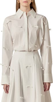 English Factory Bow Detail Tunic Shirt