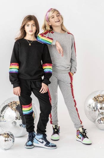 Lola The Boys Sequin Rainbow Tracksuit Set Nordstrom