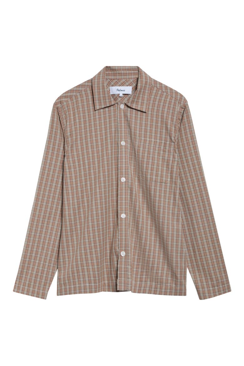 Fault Plaid Camp Shirt, Main, color, BROWN