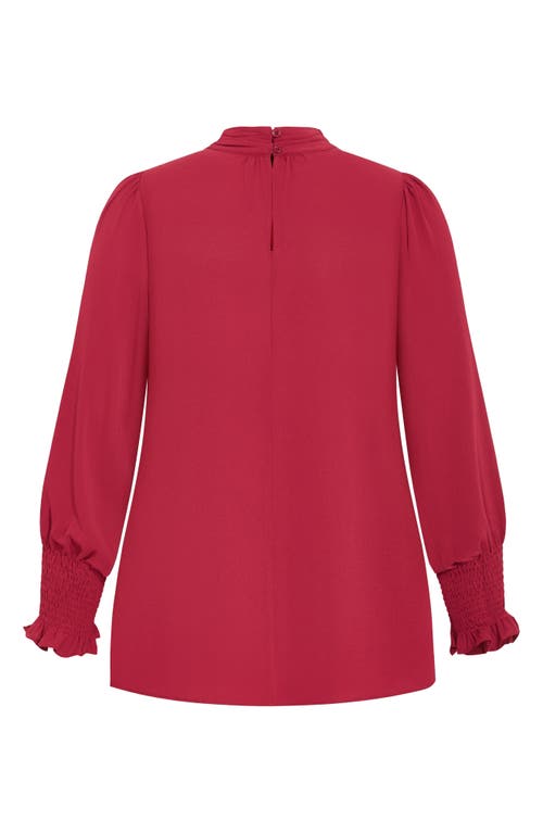 City Chic Iris Keyhole Top In Red