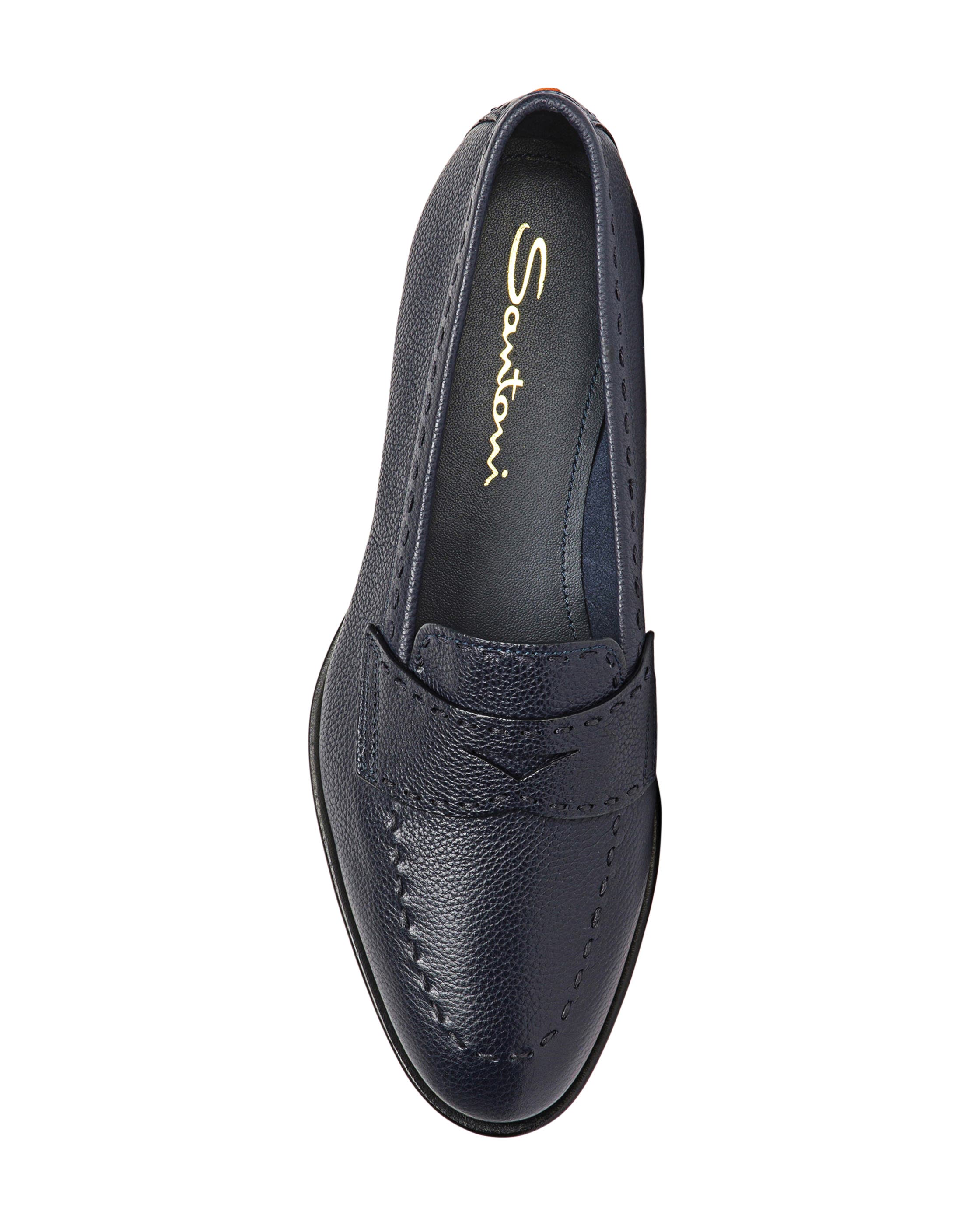Women's Leather Penny Loafer, Alternate, color, Blue