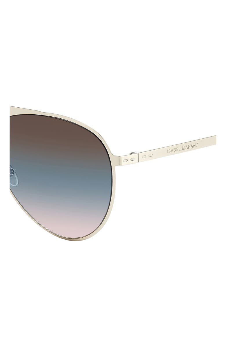 Isabel Marant 62mm Gradient Aviator Sunglasses, Alternate, color, Palladium Blue/ Brown Teal