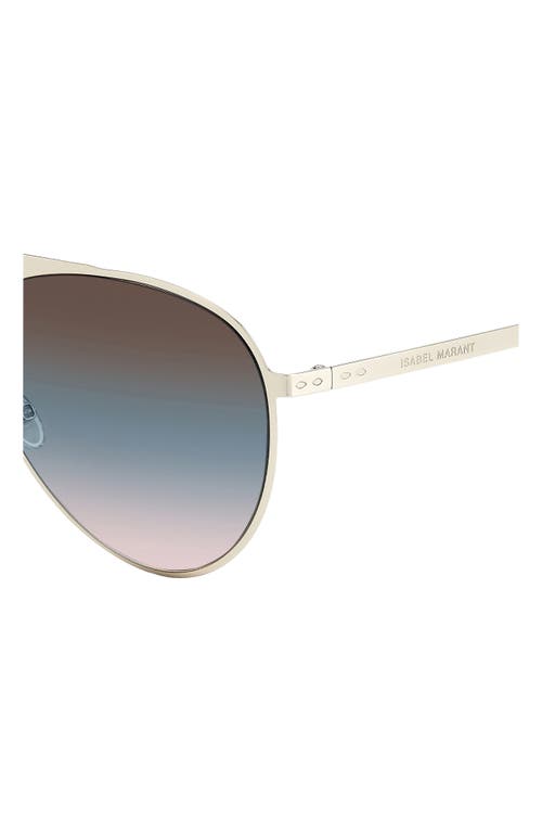 Isabel Marant 62mm Gradient Aviator Sunglasses In Palladium Blue/brown Teal