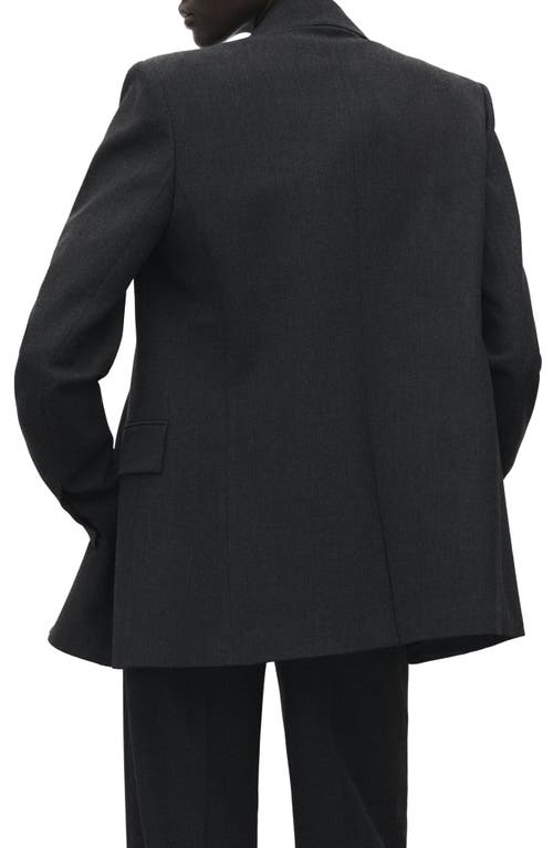 Mango Double Breasted Suit Blazer In Black