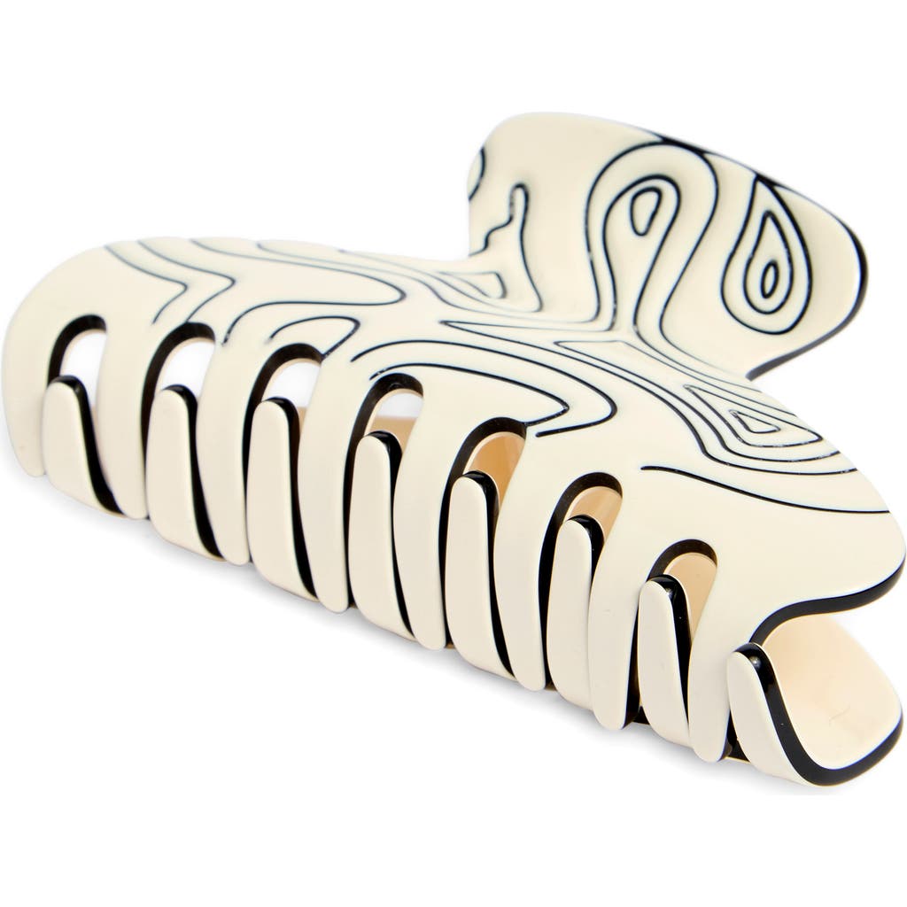 France Luxe Fiorella Abstract Claw Clip In White/black