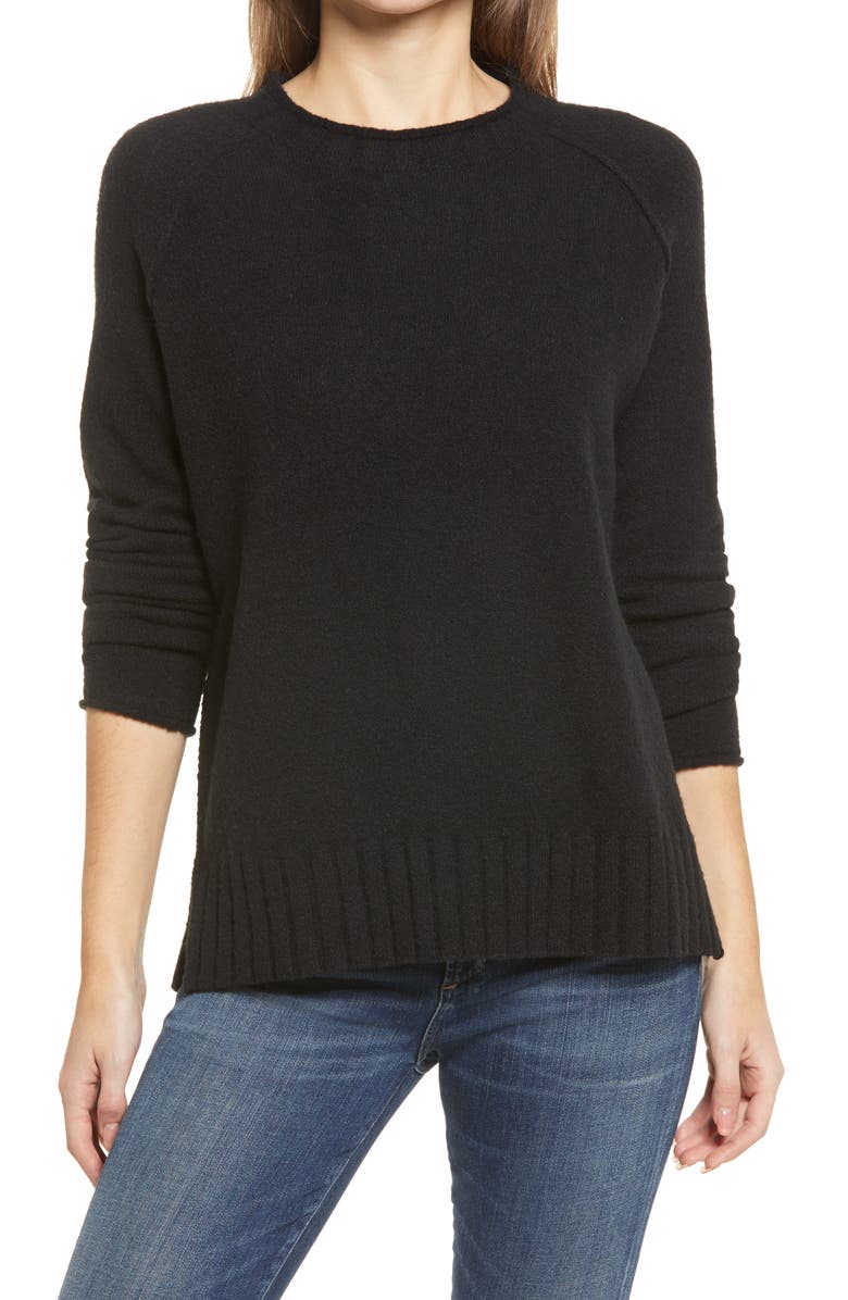 Caslon<sup>®</sup> Cozy Rolled Crewneck Sweater, Main, color, 