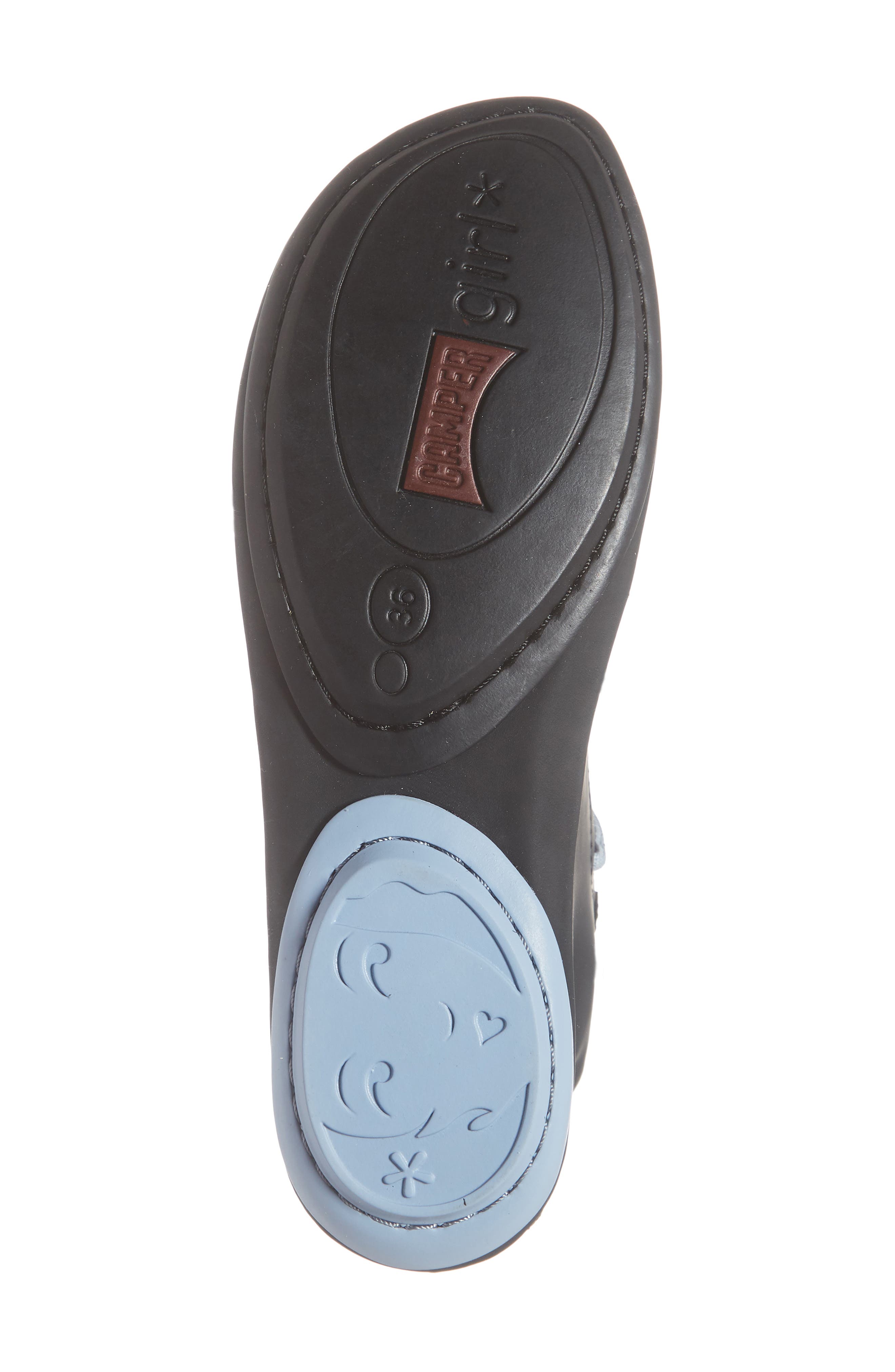 Right Nina Mid Top Ghillie Flat, Alternate, color, BLACK/ BLACK LEATHER