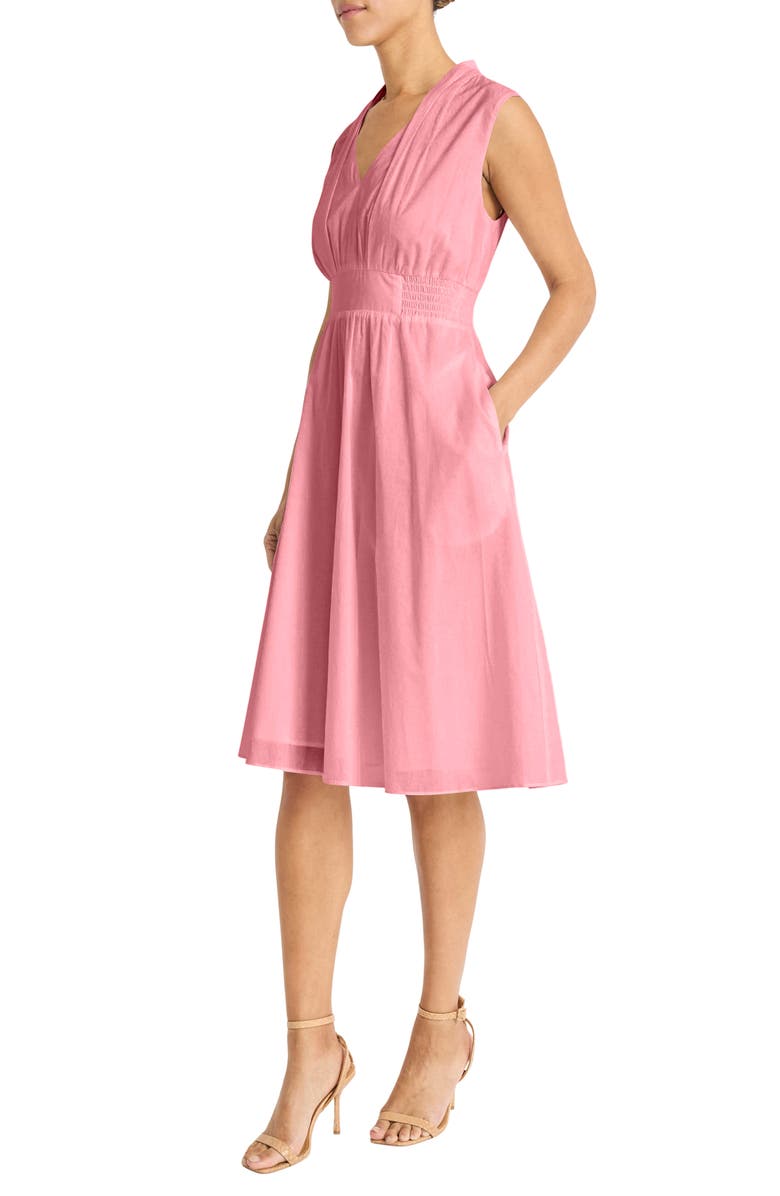 Maggy London Sleeveless Shirred Midi Dress, Alternate, color, Rapture Rose