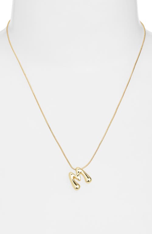 Bp. Bubble Initial Pendant Necklace In M- 14k Gold Dipped