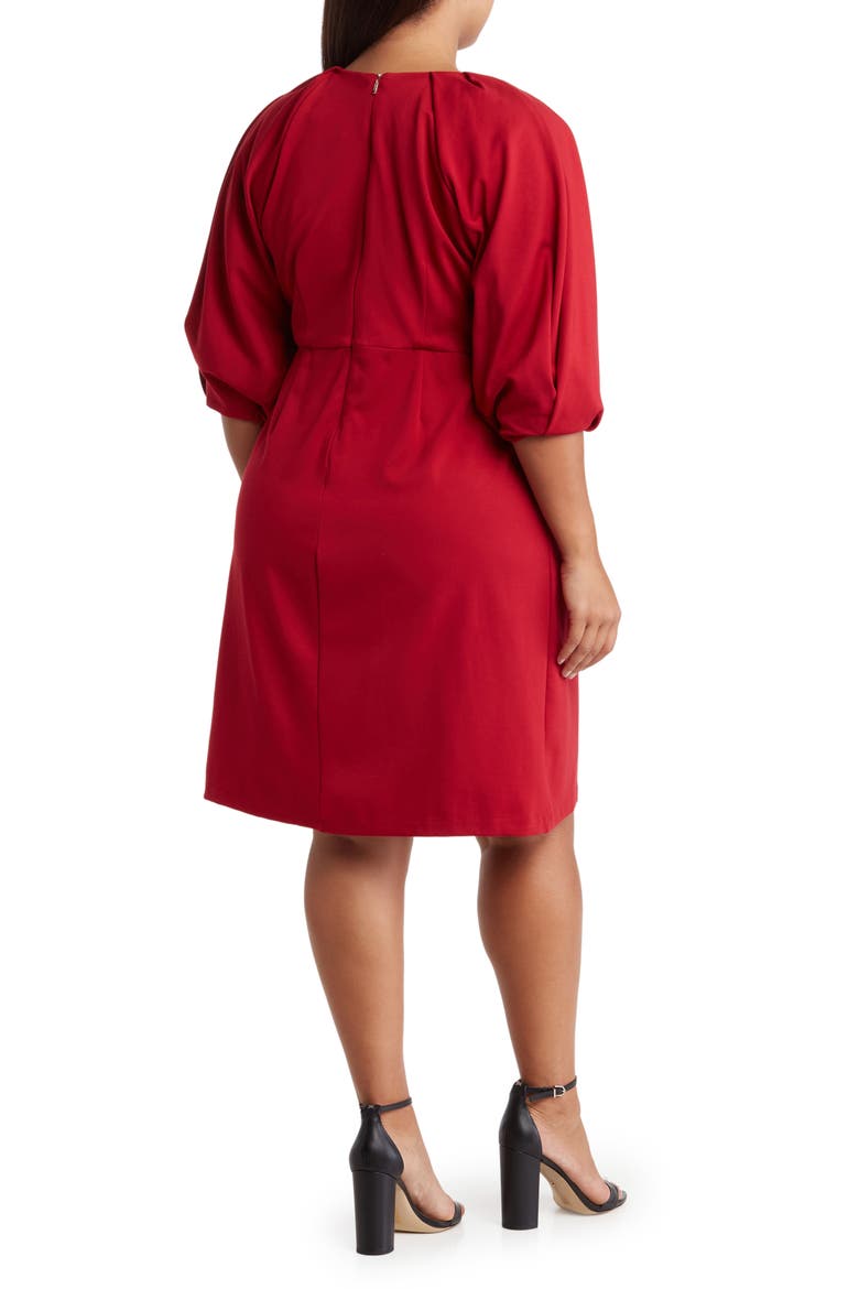 Balloon Sleeve Dress, Alternate, color, CHERRY