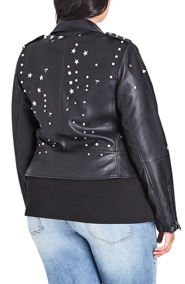 City Chic Rock Stud Jacket, Alternate, color, 