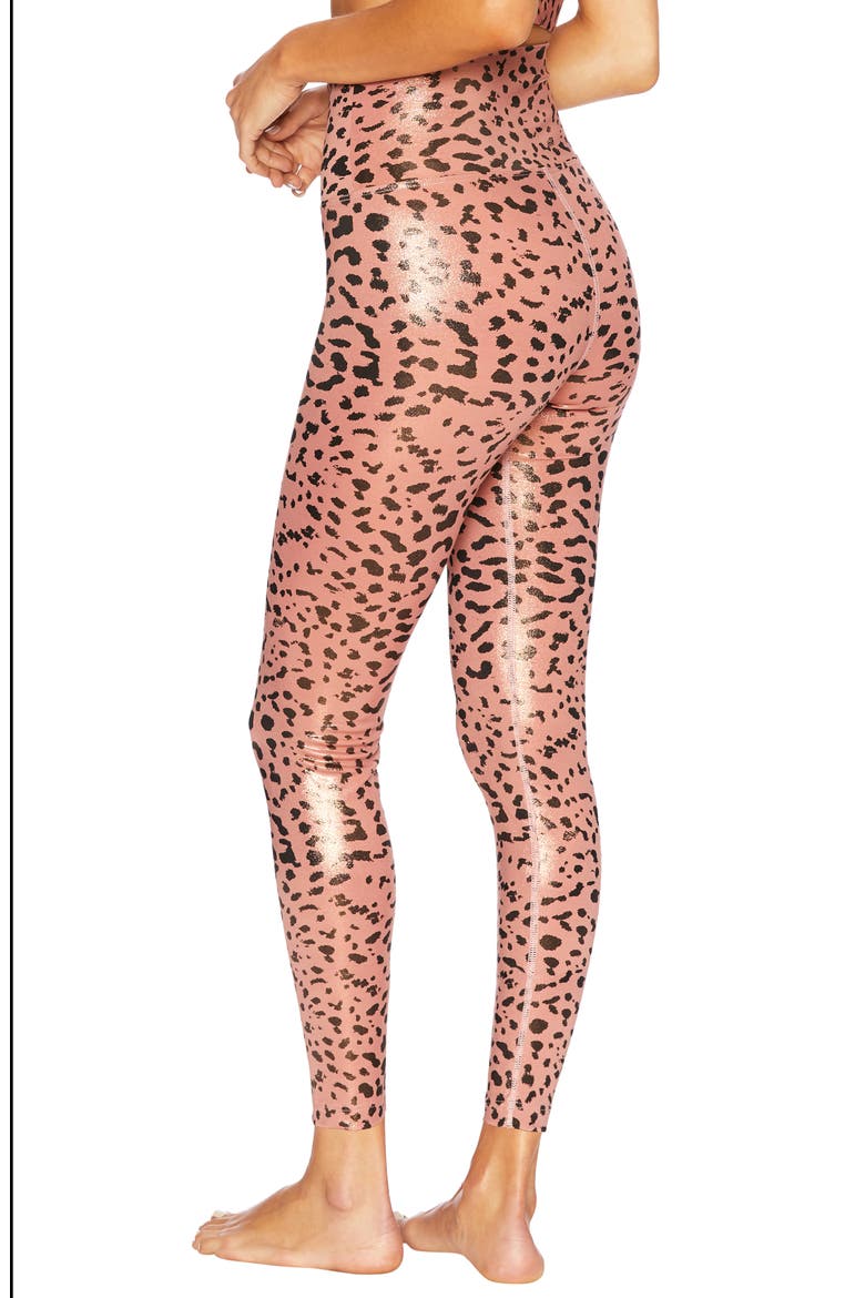 Piper High Waist Leggings, Alternate, color, OLD ROSE LEOPARD