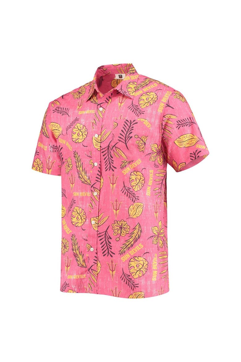 Men's Wes & Willy Maroon Arizona State Sun Devils Vintage Floral Button-Up Shirt, Alternate, color, Maroon