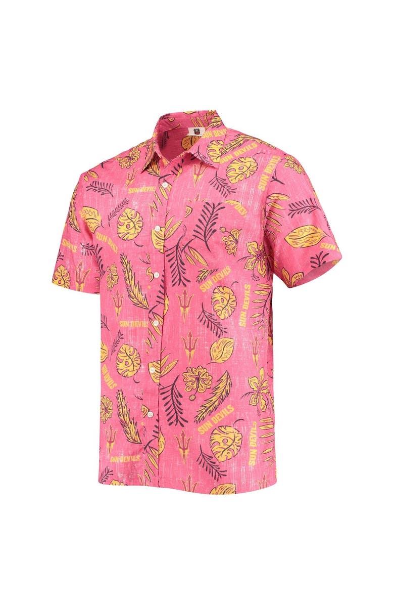 Wes & Willy Men's Wes & Willy Maroon Arizona State Sun Devils Vintage Floral Button-Up Shirt, Alternate, color,