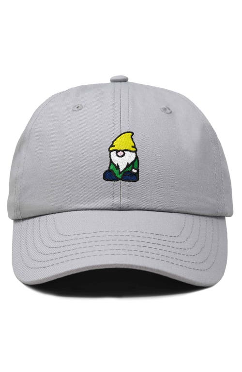Dalix Gnome Embroidered Dad Hat In Gray