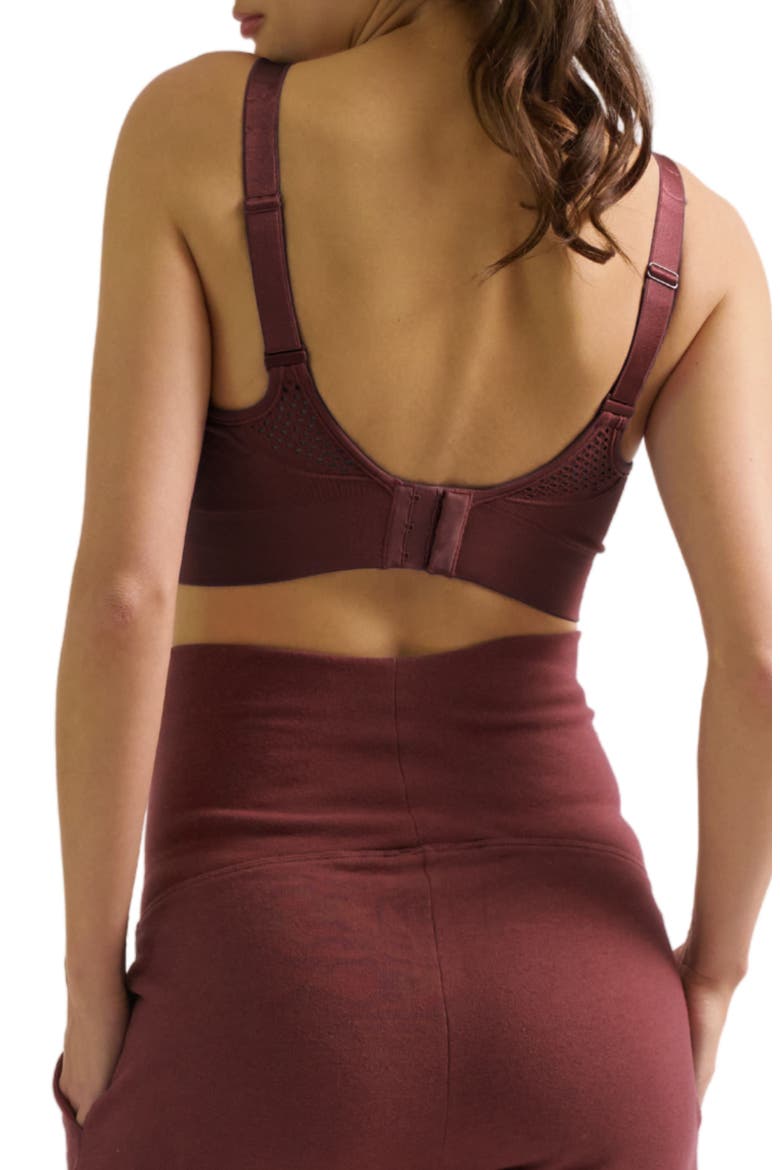 Woma maternity and nursing sports bra, Alternate, color, Plum