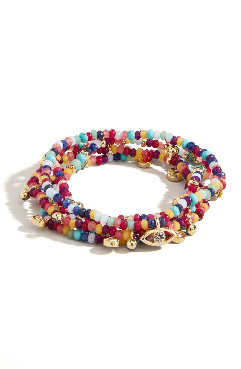 BaubleBar Evil Eye Layered Bracelet, Alternate, color, Bright Multi