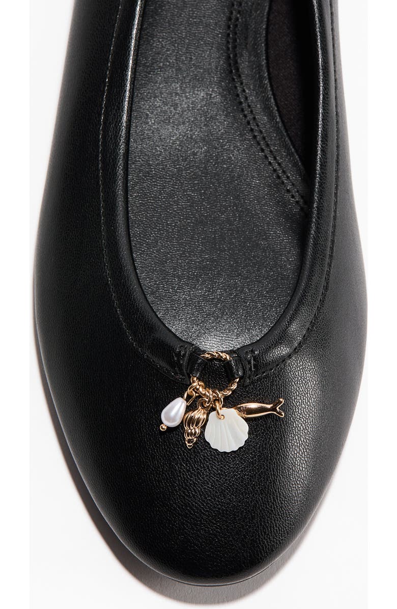H&M Charm-detail Ballet Flats, Alternate, color, Black