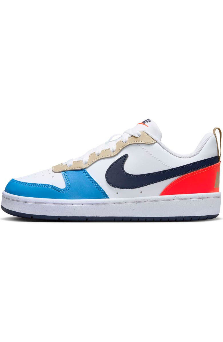 Nike Kids' Court Borough Low Top Sneaker, Alternate, color, White/ Thunder Blue/ Crimson