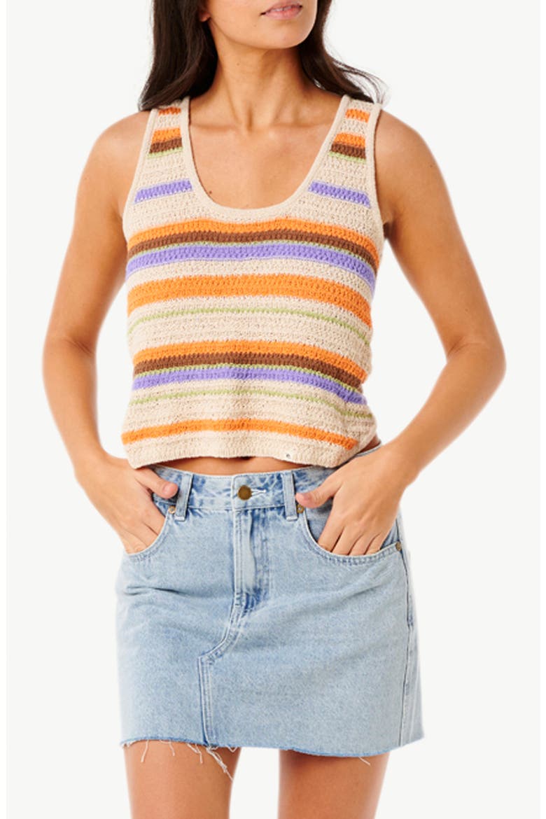 Cala Nights Stripe Crop Top, Main, color, LIGHT ORANGE