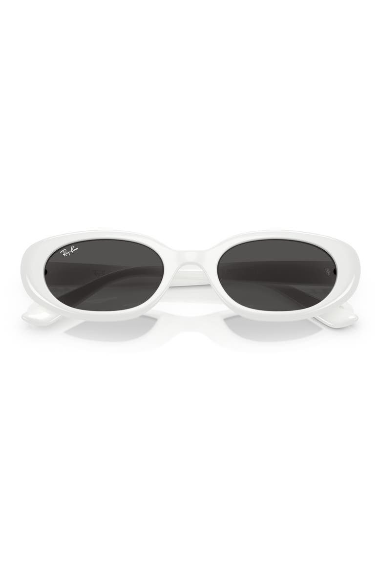 53mm Pillow Oval Sunglasses, Alternate, color, WHITE