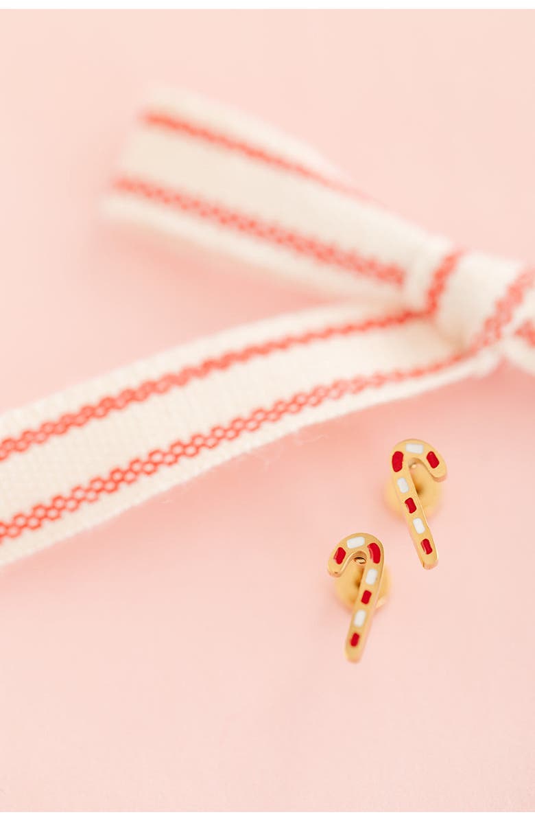 Pip Pop Candy Cane Stud Earrings, Alternate, color, Red Multi