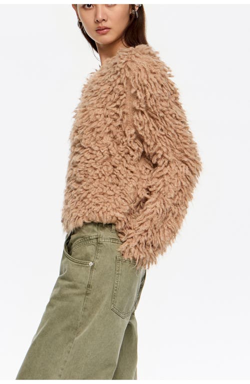 Bimba Y Lola Short Alpaca Cardigan In Brown