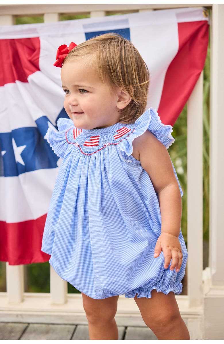 Little English Woven Smocked Bishop Bubble, Alternate, color, Flags