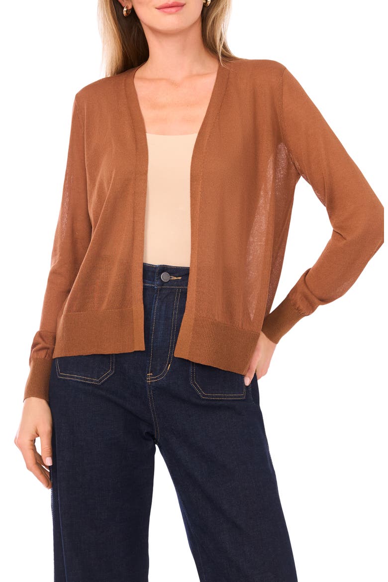 Tissue Knit Cardigan, Main, color, BROWN EARTH