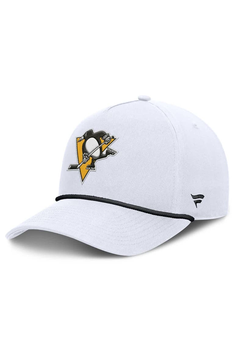 Men's Fanatics White Pittsburgh Penguins Rope A-Frame Adjustable Hat, Main, color, White