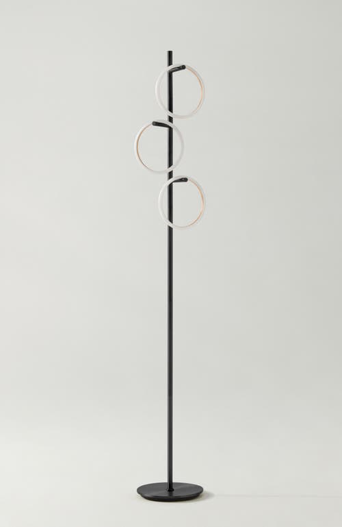 Brightech Saturn 66' Led Modern Ring Floor Lamp With Detachable Lights In Classic Black