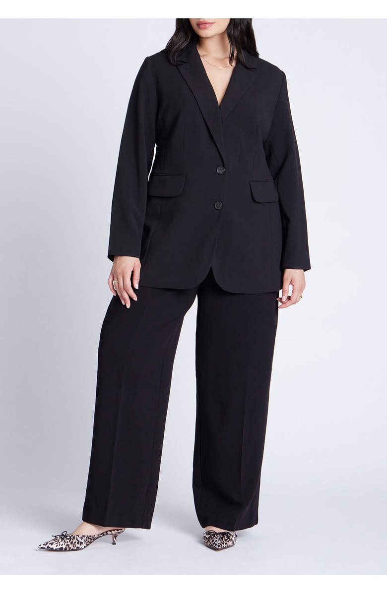 ELOQUII The 365 Semi Stretch Two Button Blazer, Alternate, color, Black