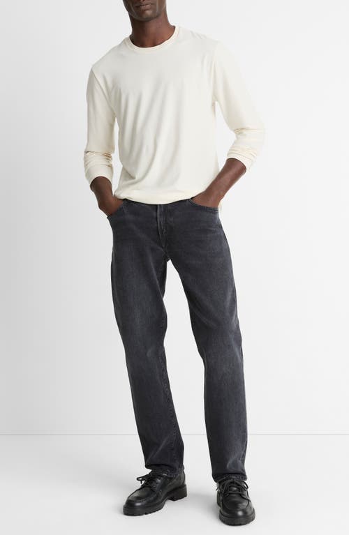 Vince Triblend Jersey Long Sleeved Crewneck Tee In Brown