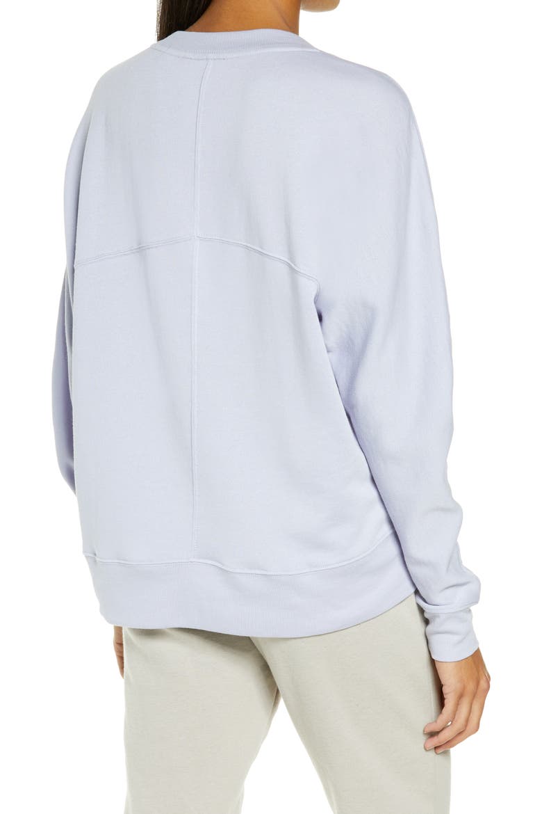 Carey Crew High/Low Sweatshirt, Alternate, color, PURPLE COSMIC