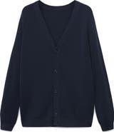 MANGO Ribbed Cotton Blend Cardigan
