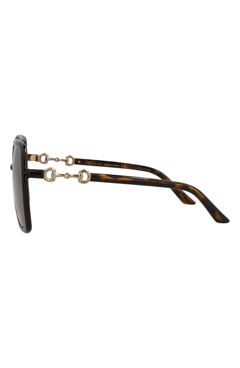 Gucci 55mm Square Sunglasses, Alternate, color, Havana Havana Brown