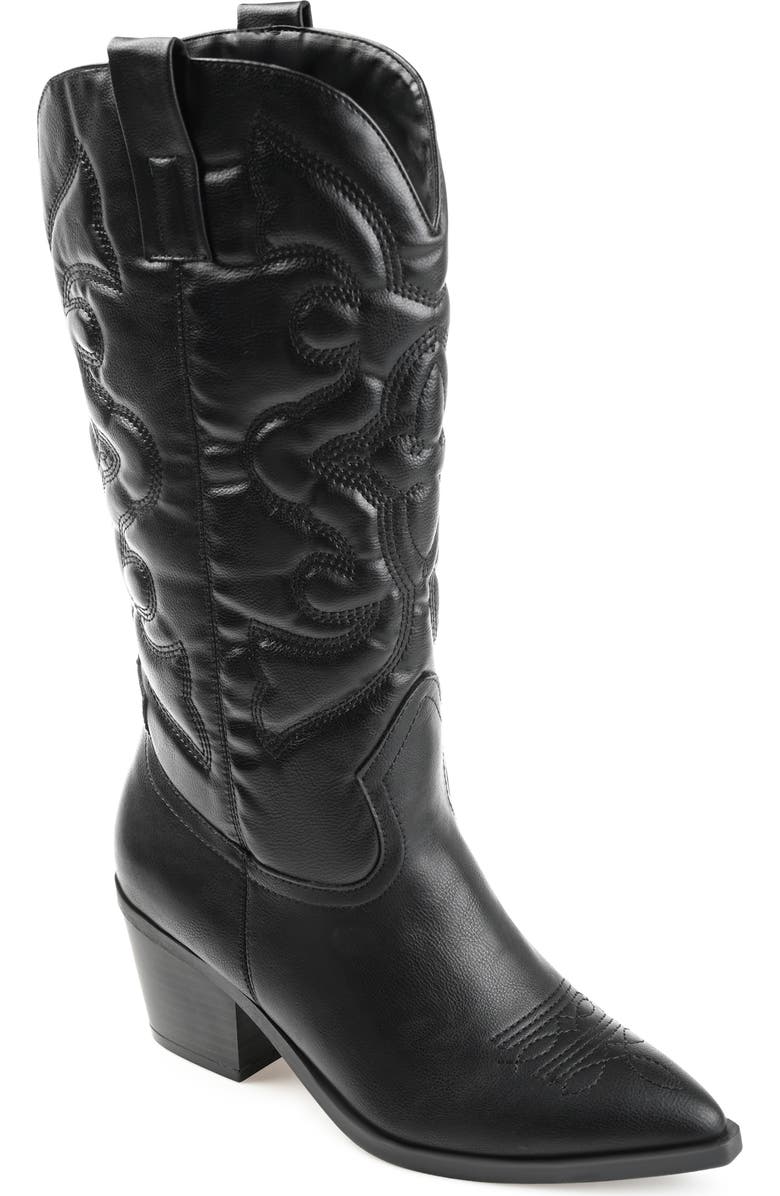 Journee Collection Chantry Western Boot, Main, color, Black