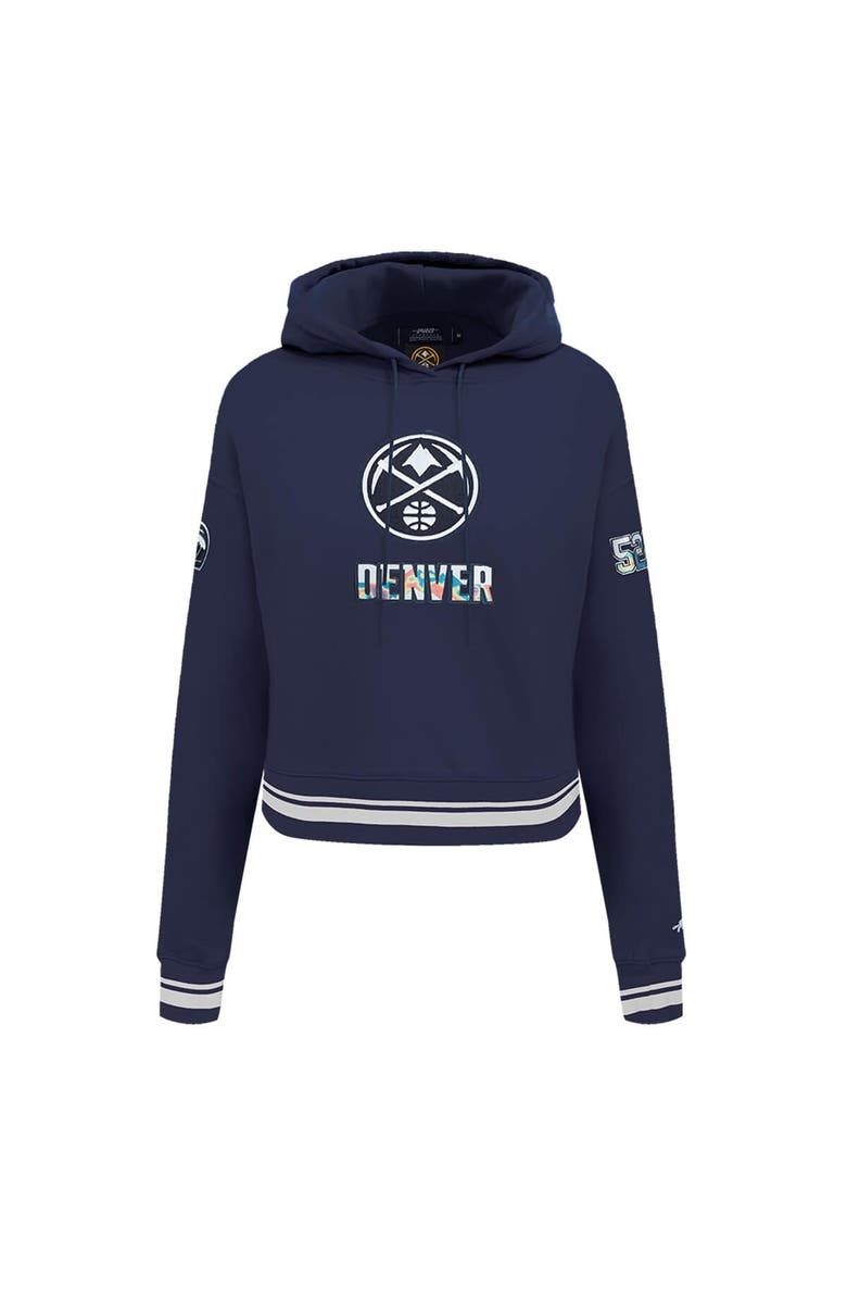 PRO STANDARD Women's Pro Standard Navy Denver Nuggets 2024/25 City Edition Cropped Pullover Hoodie, Alternate, color,
