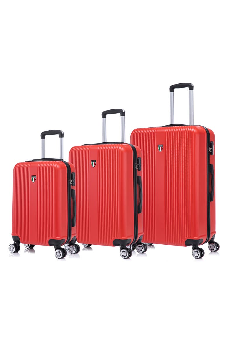 Lustria Hardshell 3-Piece Spinner Luggage Set, Main, color, RED