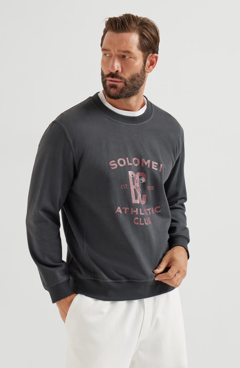 Brunello Cucinelli Sweatshirt with print, Alternate, color, Charcoal