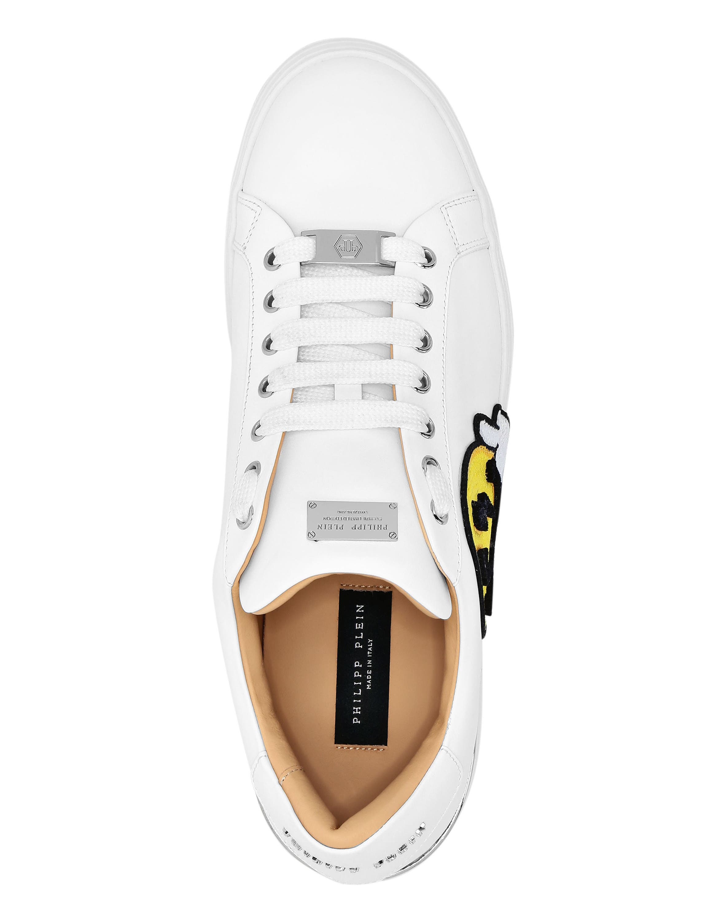 Leather Lo-Top Sneakers Strass Smile Unisex, Alternate, color, multicolor