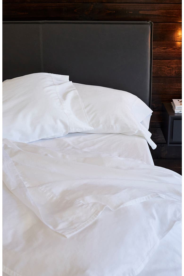 Organic Cotton Organic Room Service Sateen Flat Sheet, Alternate, color, White