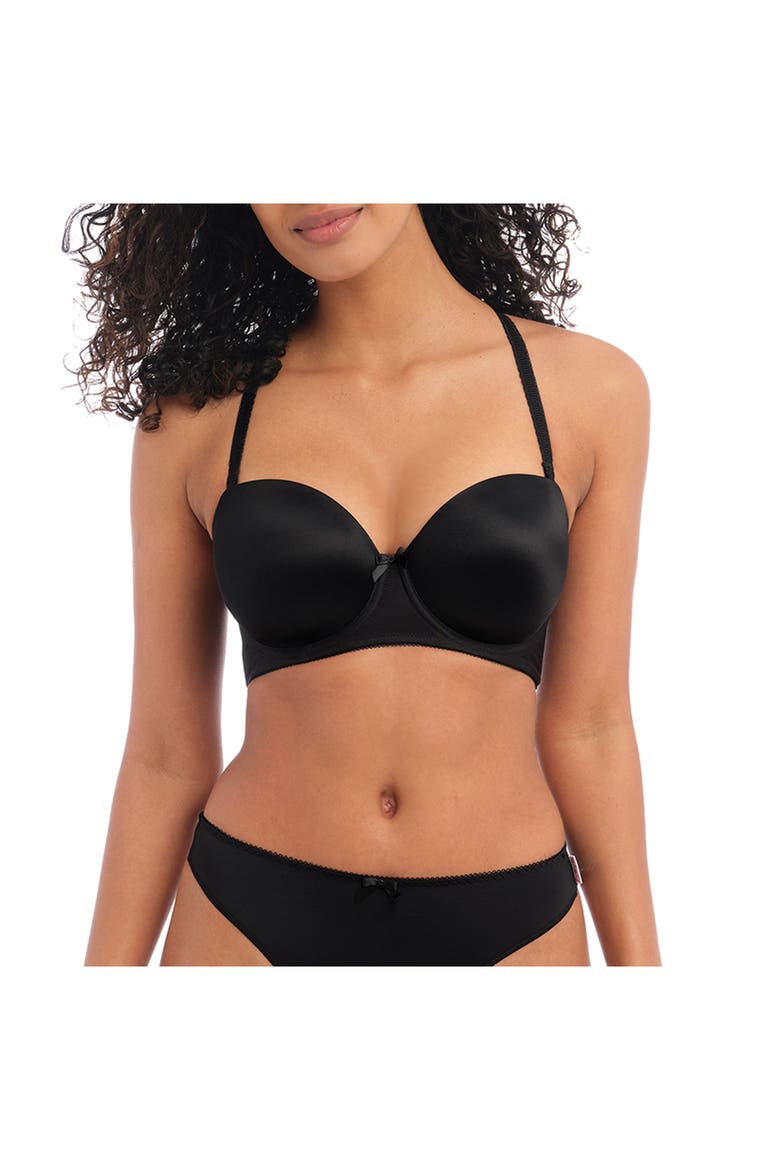 'Deco' Convertible Strapless Underwire Bra, Alternate, color, BLACK